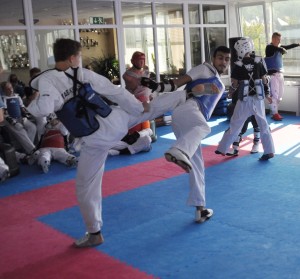 Mark Steinwagner (links) beim Sparring