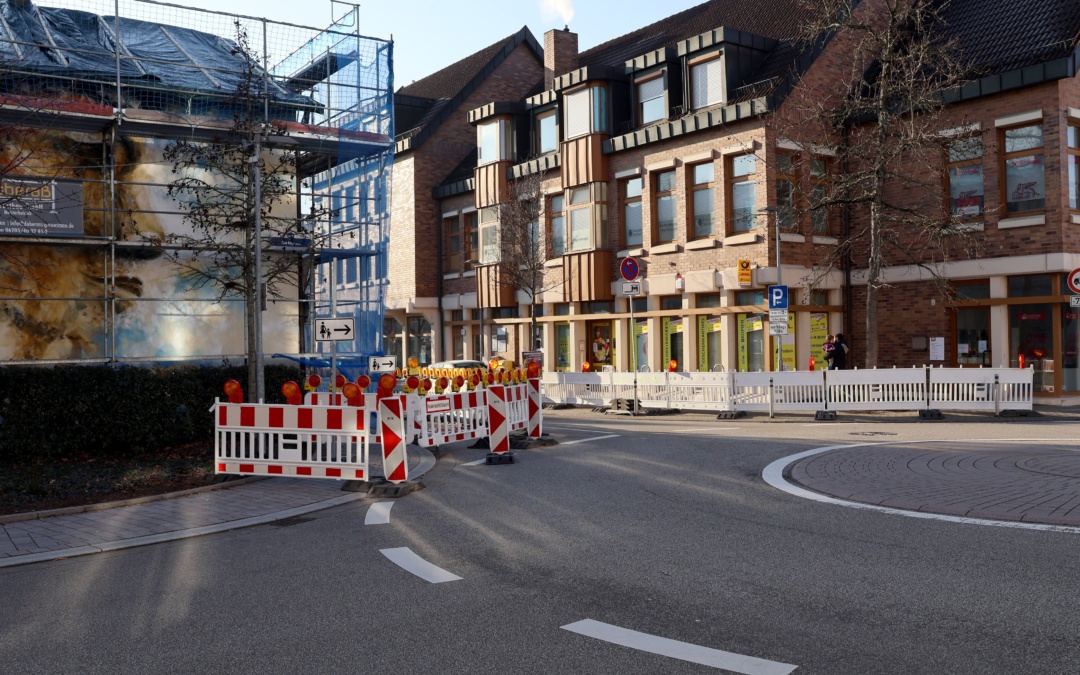 Halbseitige Sperrung in der Bahnhofstraße Walldorf