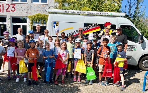 Fahrradparcours der Jugend-verkehrsschule beim Ferienspaß