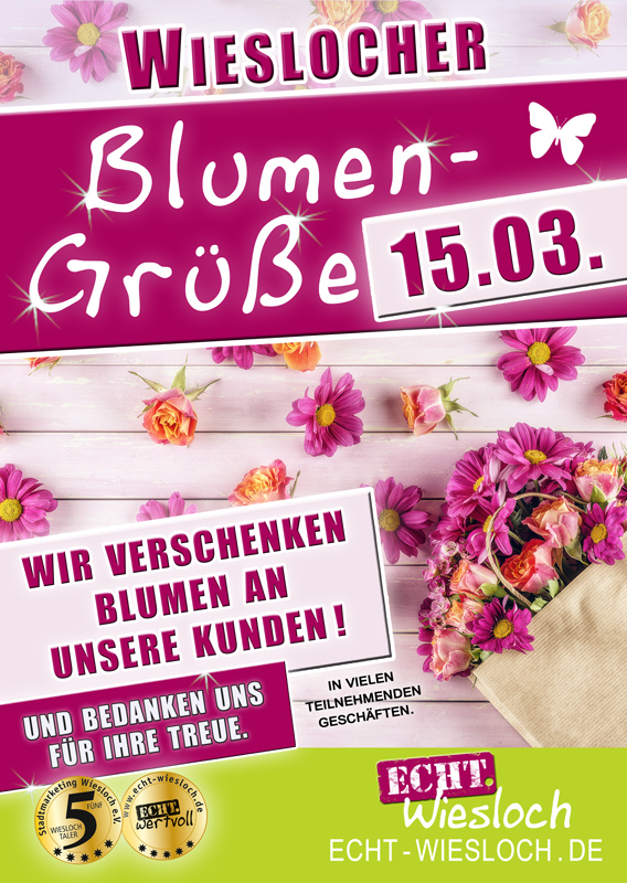 „Wieslocher Blumengrüße“: Blühende Dankeschön-Aktion am 15. März