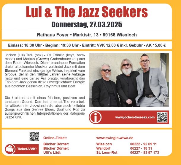 Konzert im Rahmen von Swingin WiWa: „Lui & The Jazz Seekers“